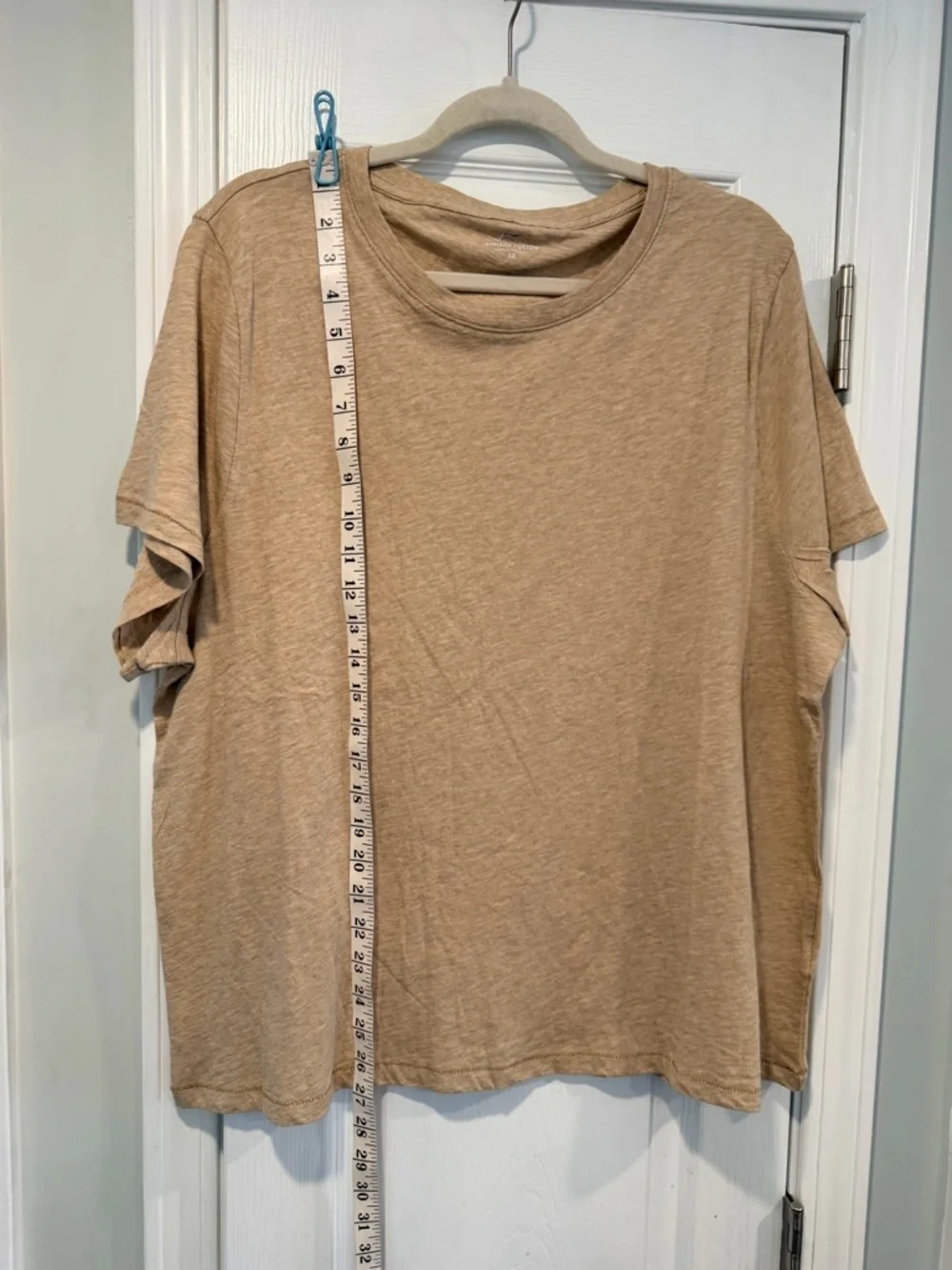 NWOT J. Crew Size 2X Oatmeal Vintage Cotton Short Sleeve Crew Neck Tee Shirt